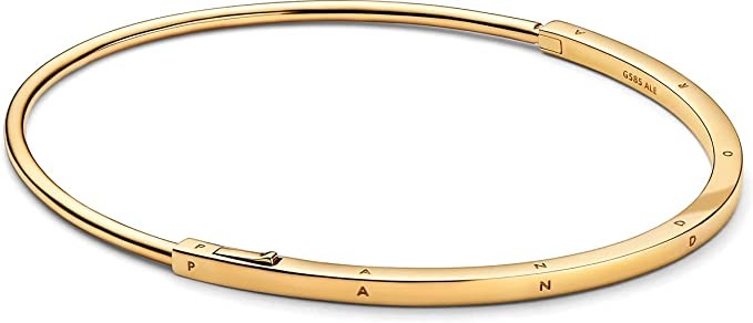 Pandora Pandora logo 14k gold flash 552227C00, M, gold silver copper alloy, no gem